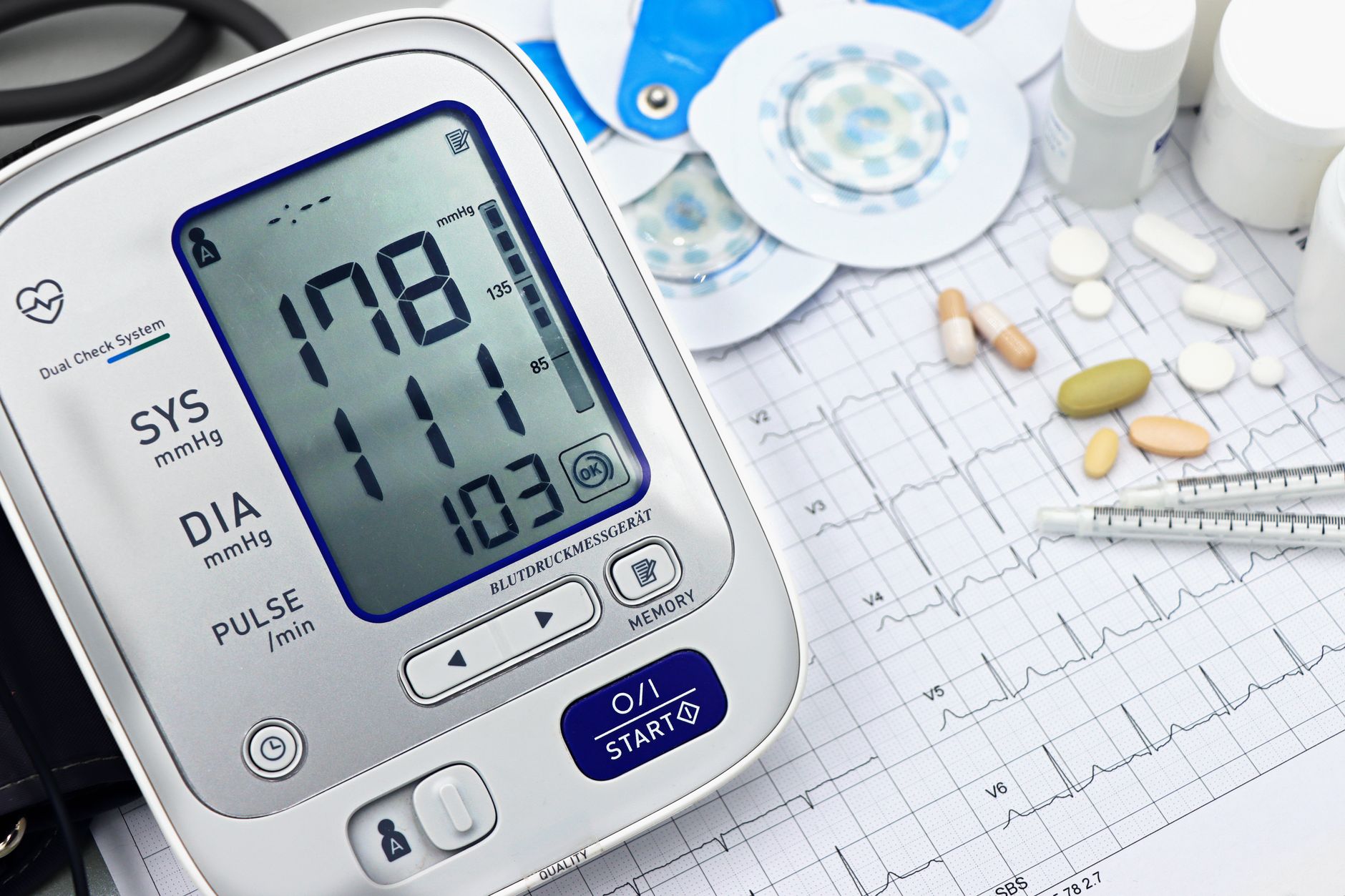 digital blood pressure monitor with ecg printout